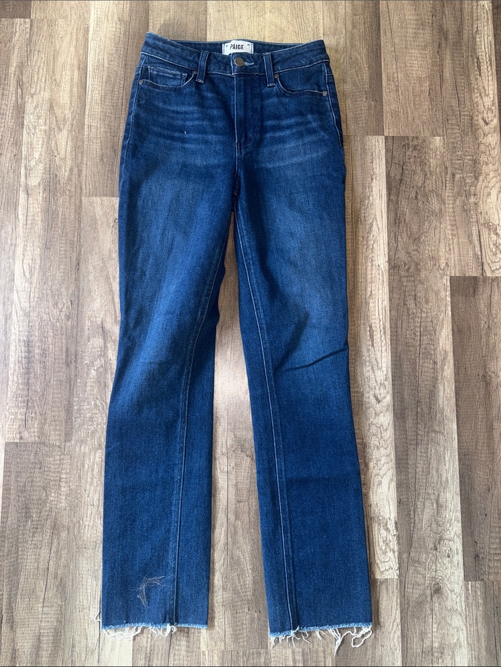 PAIGE Cindy Straight-Leg Jeans with Raw Hem - 25